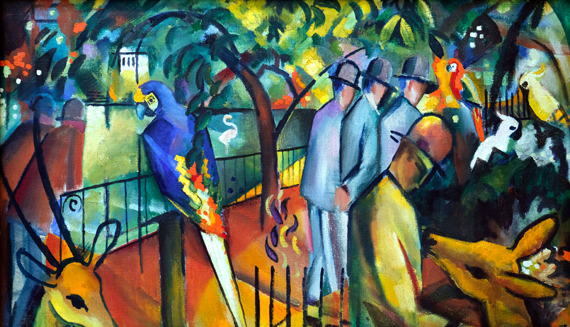 Zoological Garden I 1912 by August Macke, oil painting reproduction on canvas Zoological Garden I 1912