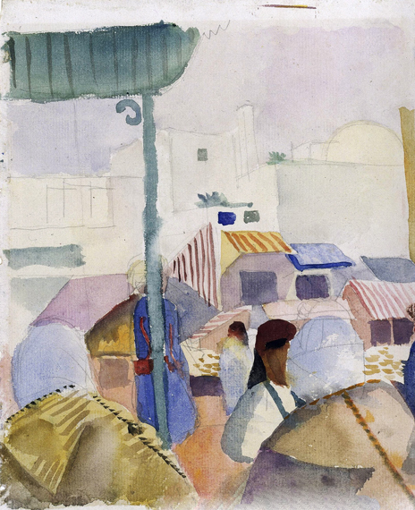Market In Tunis Ii by August Macke, oil painting reproduction on canvas Market In Tunis Ii