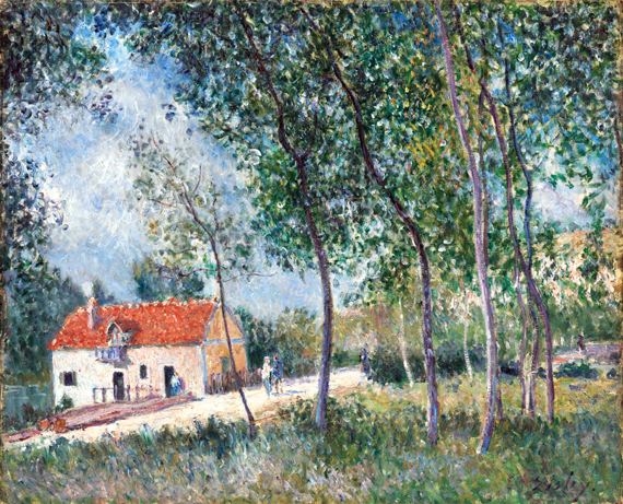 The Road from Moret to Saint Mammès by Alfred Sisley, oil painting reproduction on canvas The Road from Moret to Saint Mammès