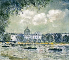 Landscape along the Seine with the Institut de France and the Pont des arts