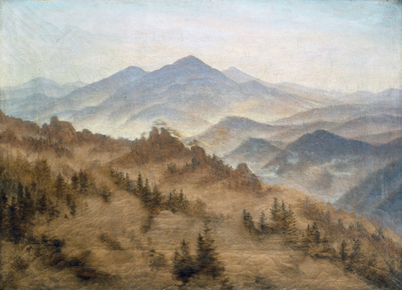 Landscape with the Rosenberg in the Bohemian Mountains 1835 by Caspar David Friedrich, oil painting reproduction on canvas Landscape with the Rosenberg in the Bohemian Mountains 1835