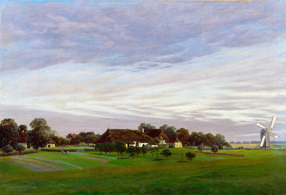 Flat Countryside (Isle of Ruegen near Greifswald) by Caspar David Friedrich, oil painting reproduction on canvas Flat Countryside (Isle of Ruegen near Greifswald)