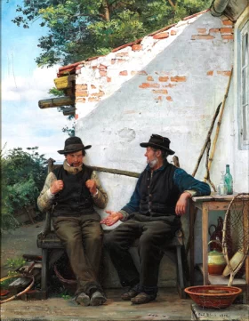 Two Old Men Sitting In The Shadow, Hornbæk