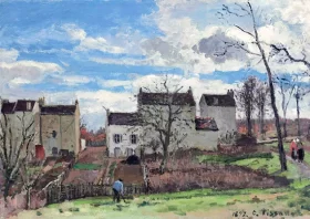 Maisons Sur un Coteau, Hiver, Environs de Louveciennes 1872