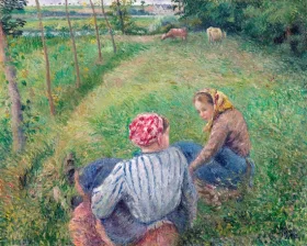 Young Peasant Girls Resting in the Fields Near Pontoise 1882