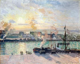 Sunset, the Port of Rouen (Steamboats) 1898