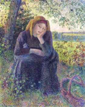 Paysanne RêVeuse assise, Soleil Couchant 1892