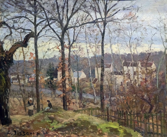 Chestnut Trees in Louveciennes by Camille Pissarro, oil painting reproduction on canvas Chestnut Trees in Louveciennes