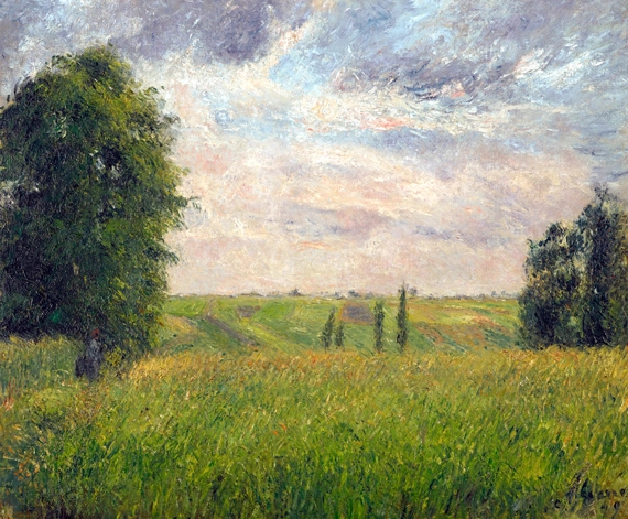 Soleil Couchant, Pontoise 1879 by Camille Pissarro, oil painting reproduction on canvas Soleil Couchant, Pontoise 1879