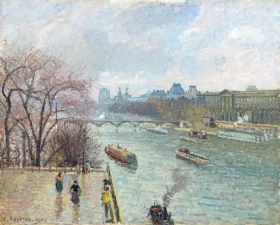 The Louvre, afternoon, Rainy Weather 1900