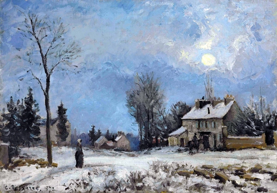 Le Relais de Poste, Route de Versailles, Louveciennes, Neige 1872