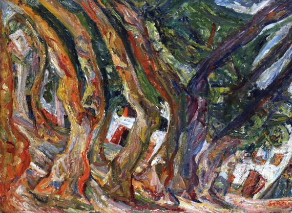 Les Platanes à Céret 1920 by Chaïm Soutine, oil painting reproduction on canvas Les Platanes à Céret 1920