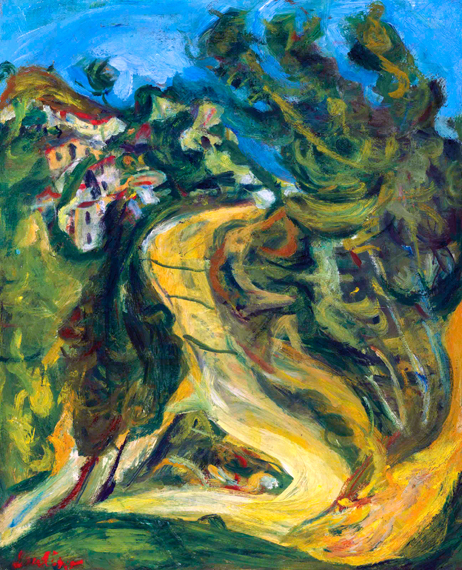 Paysage à la route montante 1922 by Chaïm Soutine, oil painting reproduction on canvas Paysage à la route montante 1922