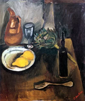 Still life with lemons and artichoke 1916