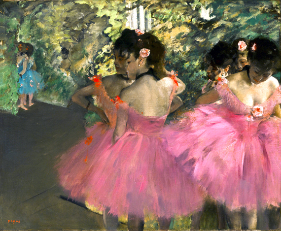 Dancers in Pink 1867 by Edgar Degas, oil painting reproduction on canvas Dancers in Pink 1867