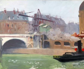 Tugboat at Boulevard Saint Michel 1907