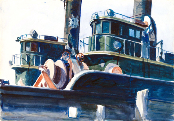 Two Trawlers by Edward Hopper, oil painting reproduction on canvas Two Trawlers