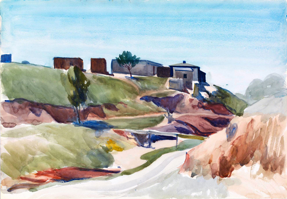 Houses Near a Dry Stream 1925 by Edward Hopper, oil painting reproduction on canvas Houses Near a Dry Stream 1925