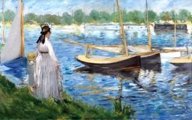 A Pug Banks of the Seine at Argenteuil 1874