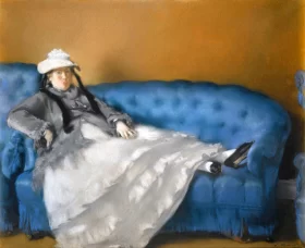 Placeholder-TG0418 Portrait of Madame Edouard Manet on a blue sofa 1874