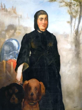 Woman with dogs 1862