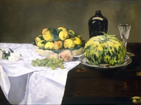 Still Life with Melon and Peaches 1866