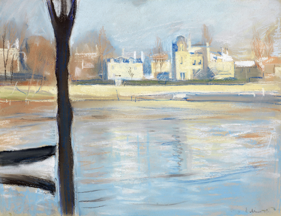 Seinen Ved Saint-Cloud -1890 by Edvard Munch, oil painting reproduction on canvas Seinen Ved Saint-Cloud -1890