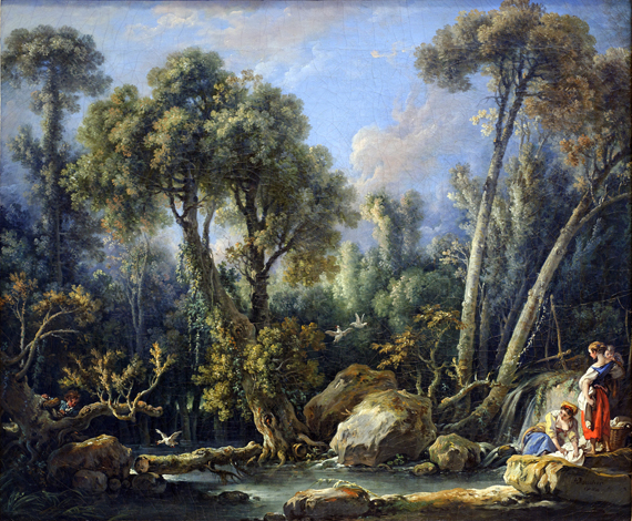Laundresses in a landscape 1760 by Francois Boucher, oil painting reproduction on canvas Laundresses in a landscape 1760