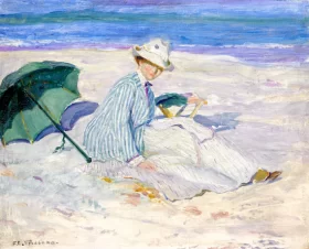 Fleurs et Corbeille de Fruits Lady On A Beach