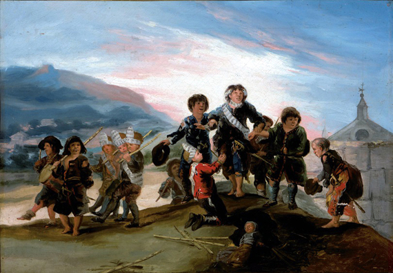 Children playing soldiers