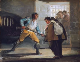 El Maragato Threatens Friar Pedro de Zaldivia with his gun 1806
