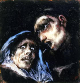 The Woman at the Chair 1919 Monk Talking to an Old Woman