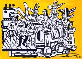 Suprematism 1916 La grande parade sur fond jaune
