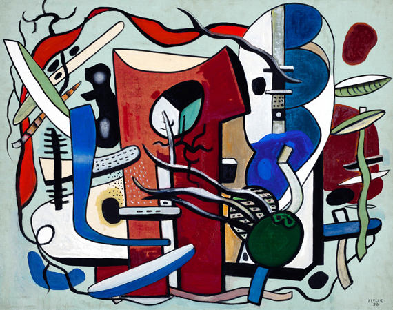 Composition by Fernand Leger, oil painting reproduction on canvas Composition