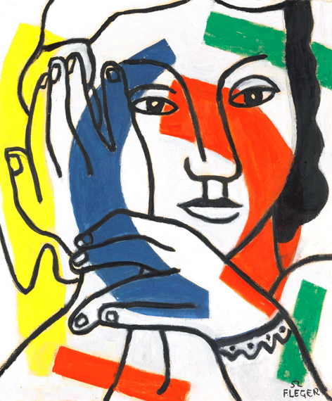 Deux Mains et Une Figure by Fernand Leger, oil painting reproduction on canvas Deux Mains et Une Figure