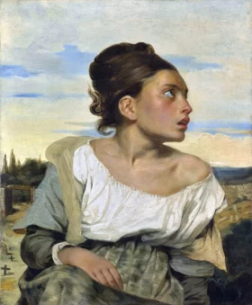 Don Quixote in His Library 1824 Orphan Girl at the Cemetery