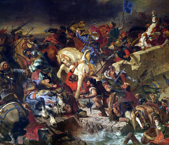 The Battle of Taillebourg by Eugene Delacroix, oil painting reproduction on canvas The Battle of Taillebourg