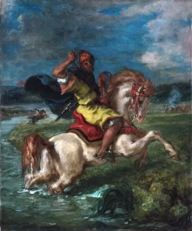 Moroccan Horseman Crossing a Ford 1850