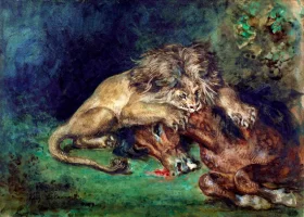 Lion Devouring a Horse 1844