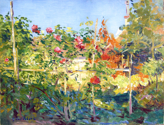 Garden in Trouville by Gustave Caillebotte, oil painting reproduction on canvas Garden in Trouville