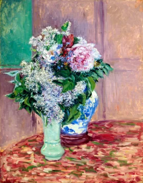 Lilas Et Pivoines Dans Deux Vases 1883