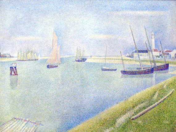 The Canal Of Gravelines, In The Direction Of The Sea by Georges Seurat, oil painting reproduction on canvas The Canal Of Gravelines, In The Direction Of The Sea
