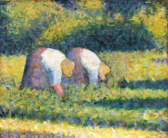 Farm Women At Work by Georges Seurat, oil painting reproduction on canvas Farm Women At Work