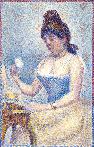 Young Woman Powdering Herself by Georges Seurat, oil painting reproduction on canvas Young Woman Powdering Herself