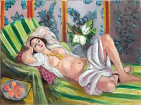 Odalisque Couchée Aux Magnolias