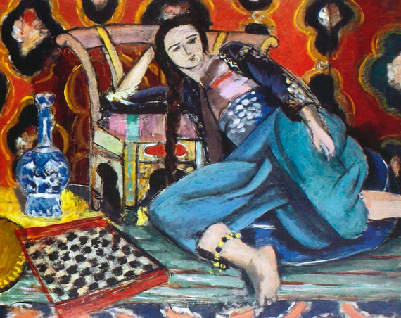 Lady In Blue Silk Dress by Henri Matisse, oil painting reproduction on canvas Lady In Blue Silk Dress