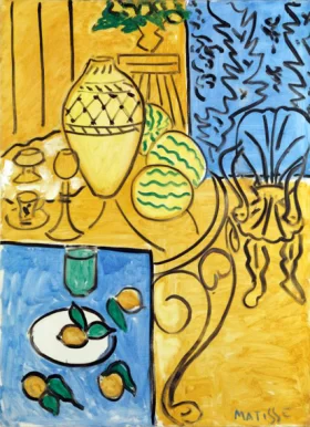 Intérieur jaune et bleu