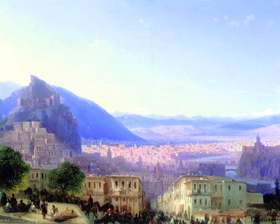 View of Tiflis, 1868 by Ivan Aivazovsky, oil painting reproduction on canvas View of Tiflis, 1868