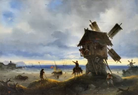 A Windmill on the Shore of the Sea 1837