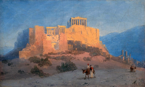View of the Acropolis by Ivan Aivazovsky, oil painting reproduction on canvas View of the Acropolis